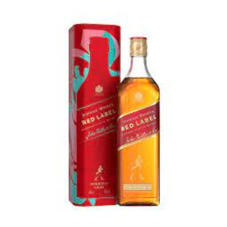Johnnie Walker Red Label  verpakt in  lux blik 70cl
